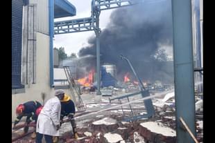 Explosion took place at the Sigachi Industries Pvt. Ltd. factory in the Pashamylaram industrial area in Sangareddy district on 30 June, 2025 (Credit: @OsintUpdates/X)