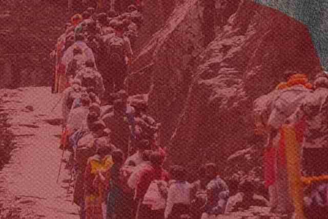 Pilgrims at Amarnath Yatra.
