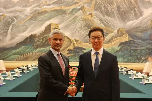 External Affairs Minister S Jaishankar with Chinese Vice President Han Zheng in Beijing