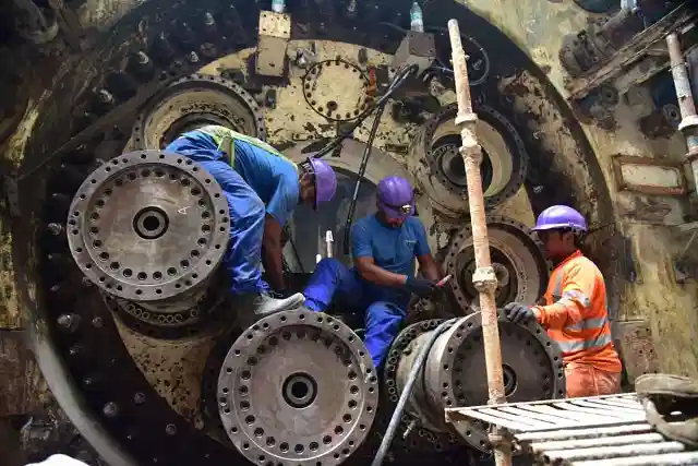 Workers attending to a TBM (MMRC) (Representative Image)