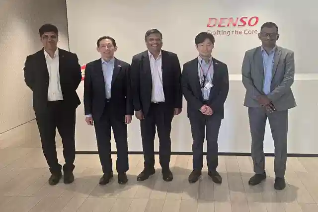 UP Finance Minister Suresh Khanna and Principal Secretary Alok Kumar with Denso officials during the investment meeting at Denso Headquarters in Kariya, Japan. (Pic Via X)