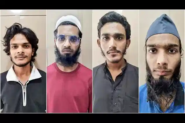 4 Al-Qaeda Terrorists Arrested by Gujarat ATS. (Credit: @GujaratPolice/X)