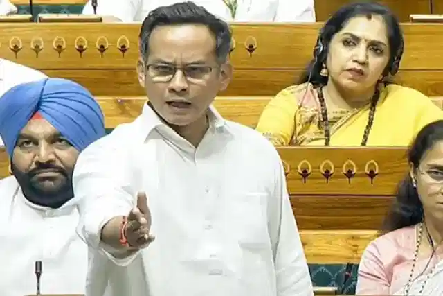 Congress MP Gaurav Gogoi speaks in Lok Sabha during the Operation Sindoor debate, demanding accountability over the Pahalgam terror attack. (Pic Via X)