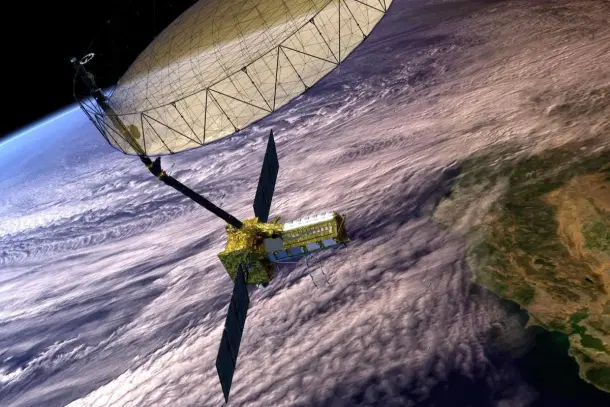 NISAR will use synthetic aperture radar to monitor nearly all the planet’s land- and ice-covered surfaces twice every 12 days (Credit: NASA JPL)