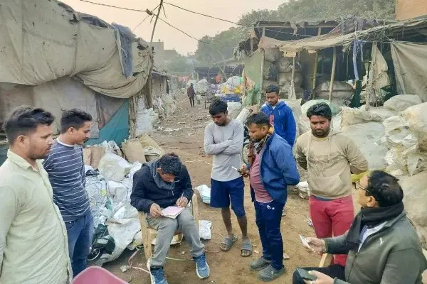 Delhi Police conduct checks in Kalindi Kunj to identify illegal Bangladeshi immigrants.