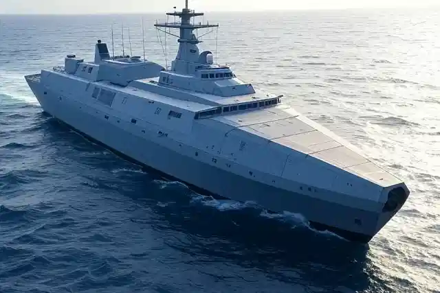 CGI Of A Futuristic Robot Ship.