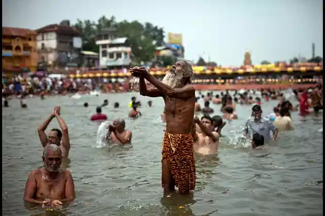 Kumbh Mela by the Godavari river, 2015, in Nashik. (Allison Joyce/Getty Images)