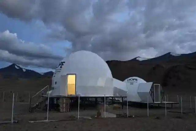 ISRO's newly inaugurated HOPE station in Ladakh's Tso Kar Valley, designed to simulate Moon and Mars-like conditions for testing future space mission technologies. (Pic Via X)