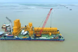 Ongoing Dhubri (Assam) to Phulbari (Meghalaya) bridge project (Image Source: NHIDCL)