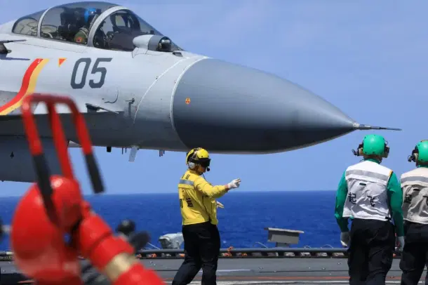 A Chinese aircraft onboard one of its carriers.