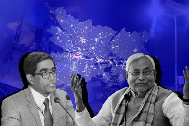 Bihar's Chief Secretary Pratyay Amrit and Chief Minister Nitish Kumar.