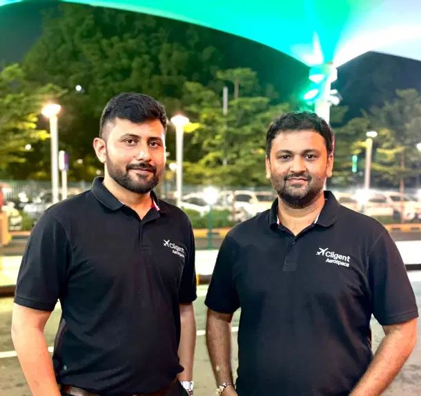 Cligent Aerospace founders Vivek Dhut (left) and Harsh Joshi (right).