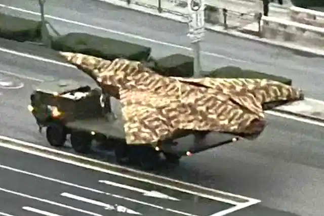 One of the drones seen on a truck during parade rehearsals in Beijing.
