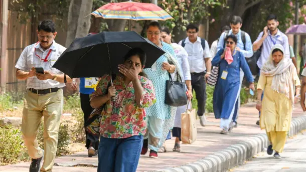 Lack of green cover, benches, or shade, render sidewalks unusable in Delhi's 45°C summers.