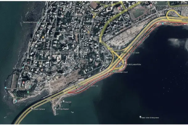 Map of site at Bandra Reclamation in Bandra West, Mumbai