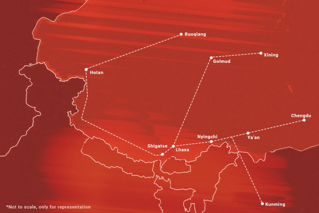 China's Rail Network in the Tibet region.