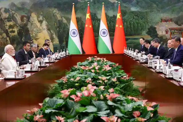 PM Modi with Chinese President Xi Jinping during the bilateral meeting on SCO sidelines