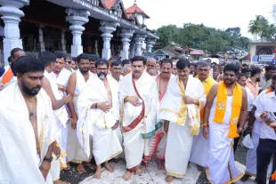 Karnataka BJP leadersin Dharmasthala Chalo campaign