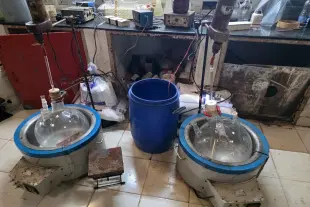 Police seized mephedrone, vehicles, mobile phones, and equipment during the Hyderabad drug bust worth nearly Rs12,000 crore. (X)