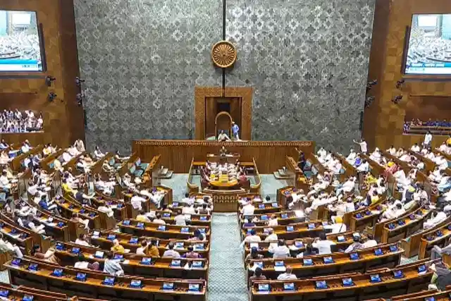 Lok Sabha session underway in the Parliament of India.