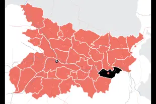 Map showing location of Bhagalpur in Bihar