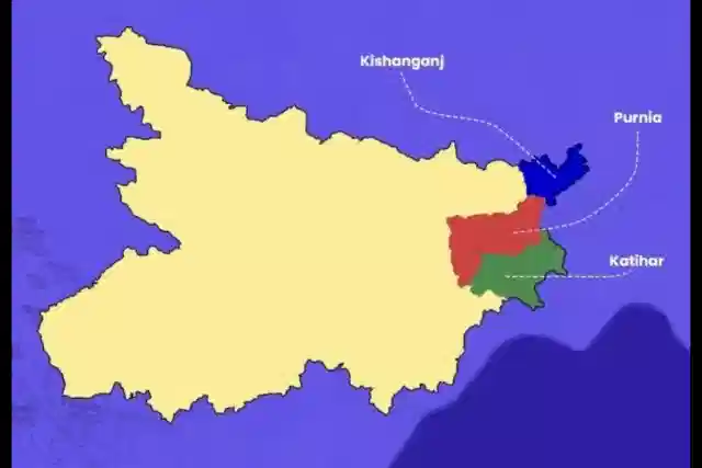 Map showing Bihar's Seemanchal region