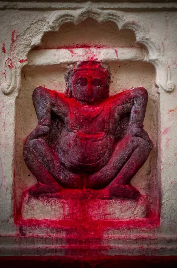 A carving on the outer wall of Kamakhya Shakti Peeth