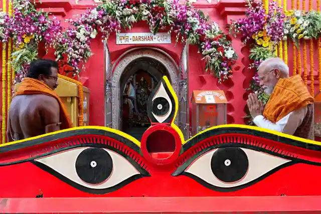 PM Narendra Modi at Mata Tripura Sundari Temple in Tripura, a sacred Shakti Peetha.