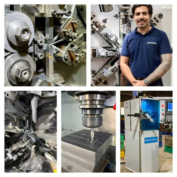 Vishakh Ranotra pictured alongside his machines at work