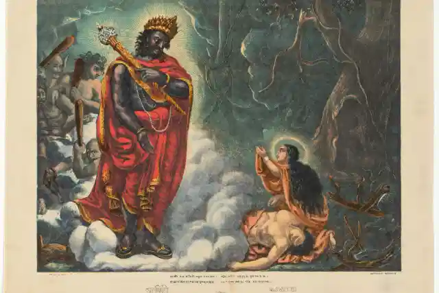An illustration of the Pauranic tale of Savitri from Bengal 