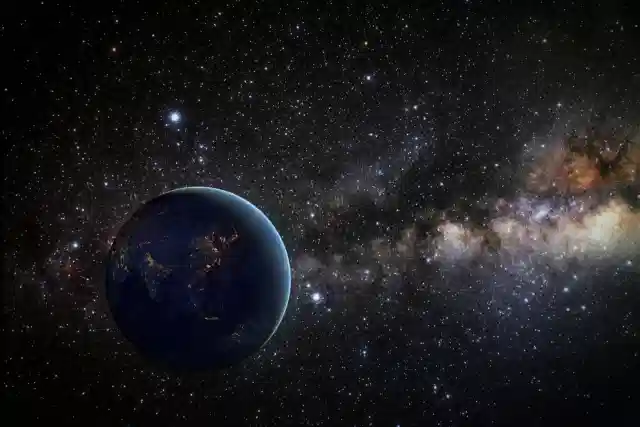 An artist's impression of Earth as seen from space