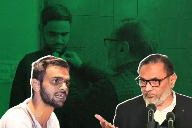 Umar Khalid (left) and his father, Syed Qasim Rasool Ilyas (right).