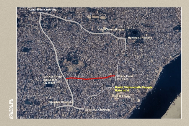 The alignment (Dalmandi Gali in Red) [Source: PWD UP]