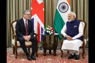 PM Narendra Modi and PM 
Keir Starmer of UK held extensive talks in Mumbai today