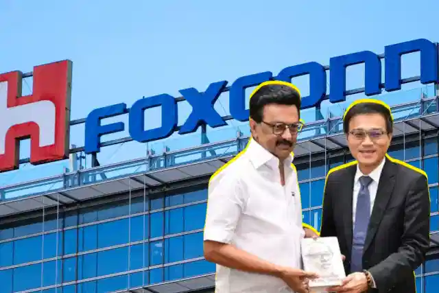 Tamil Nadu CM MK Stalin with Foxconn's India representative Robert Wu.