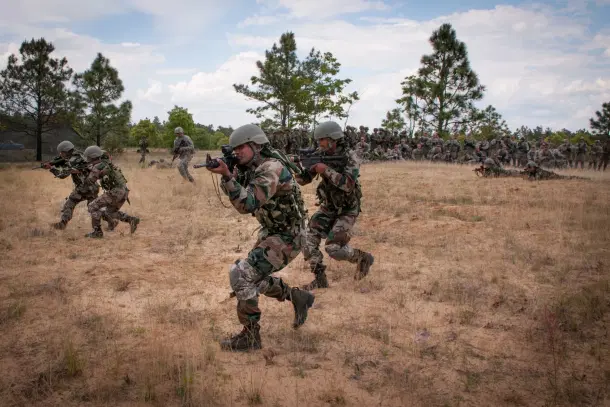 Gurkha Rifles in a counter-terror exercise. (Credit: Sgt. Michael J. MacLeod)