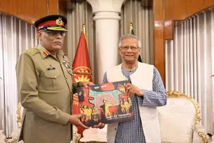 Yunus Stirs Row After Gifting Map Showing India’s Northeast as Bangladesh Territory to Pakistani General (X)