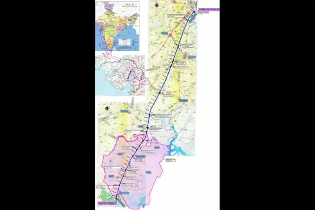 Alignment of Ahmedabad-Dholera Expressway (@Amdavadee/X)