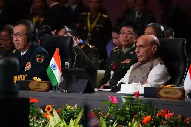 Defence Minister Rajnath Singh, China's Defense Minister Dong Jun at Asean Defence Ministers plus meeting in Malaysia