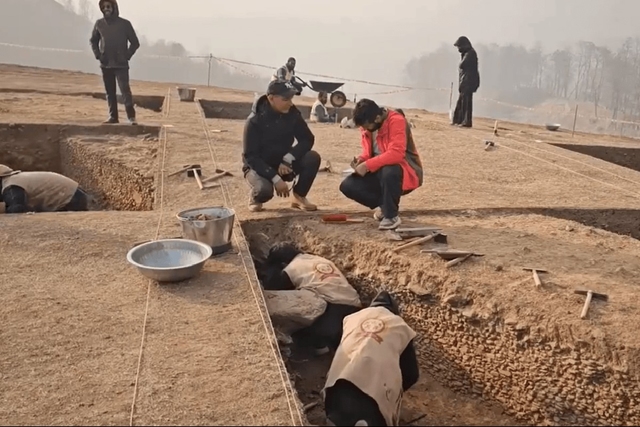 Kashmir Kushan Excavation (Screenshot from ANI video)