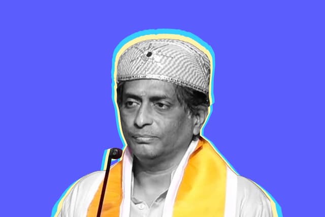 Aravindan Neelakandan giving a speech upon receiving an Honorary Doctorate from the Indus University, Ahmedabad