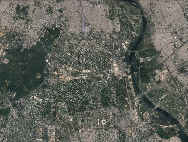 Delhi, aerial view.