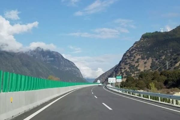 China’s new Nyingchi-Lhasa highway in Tibet, close to border with India.